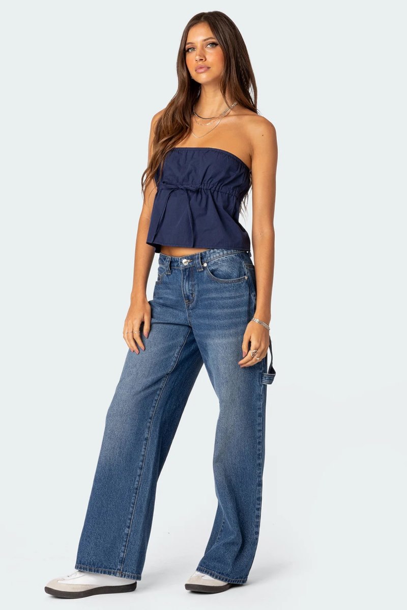 Edikted Reva Strapless Strapless Tops Brown | USA HA161346G7