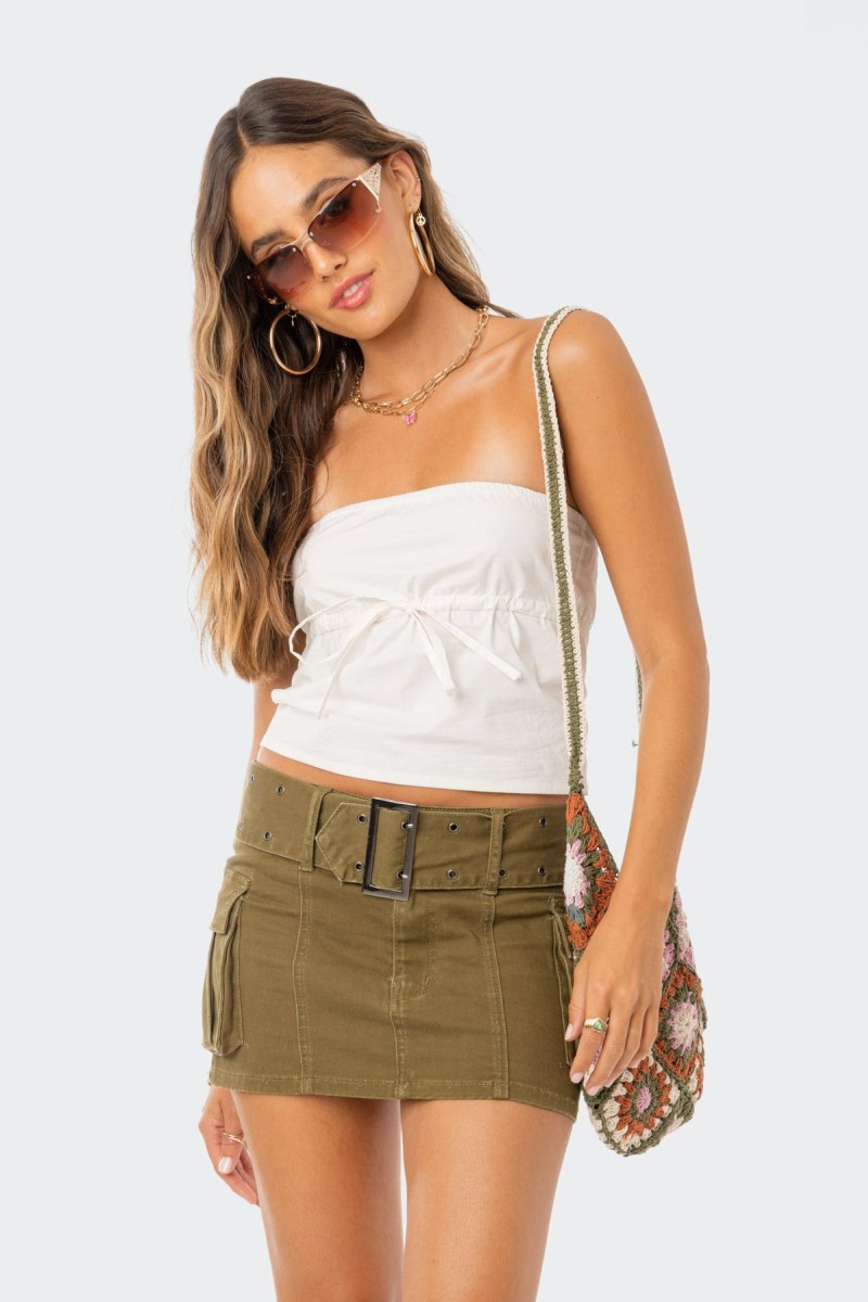 Edikted Reva Strapless Strapless Tops Brown | USA CZ623132Y1