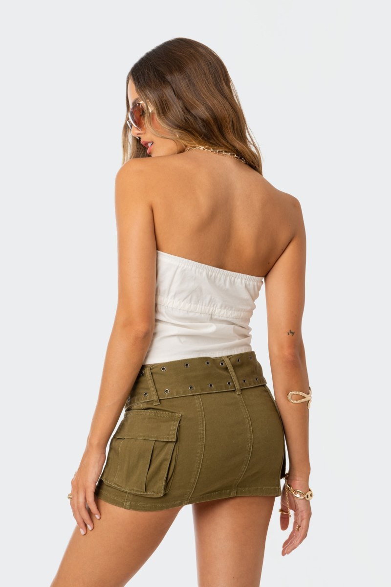 Edikted Reva Strapless Strapless Tops Brown | USA CZ623132Y1