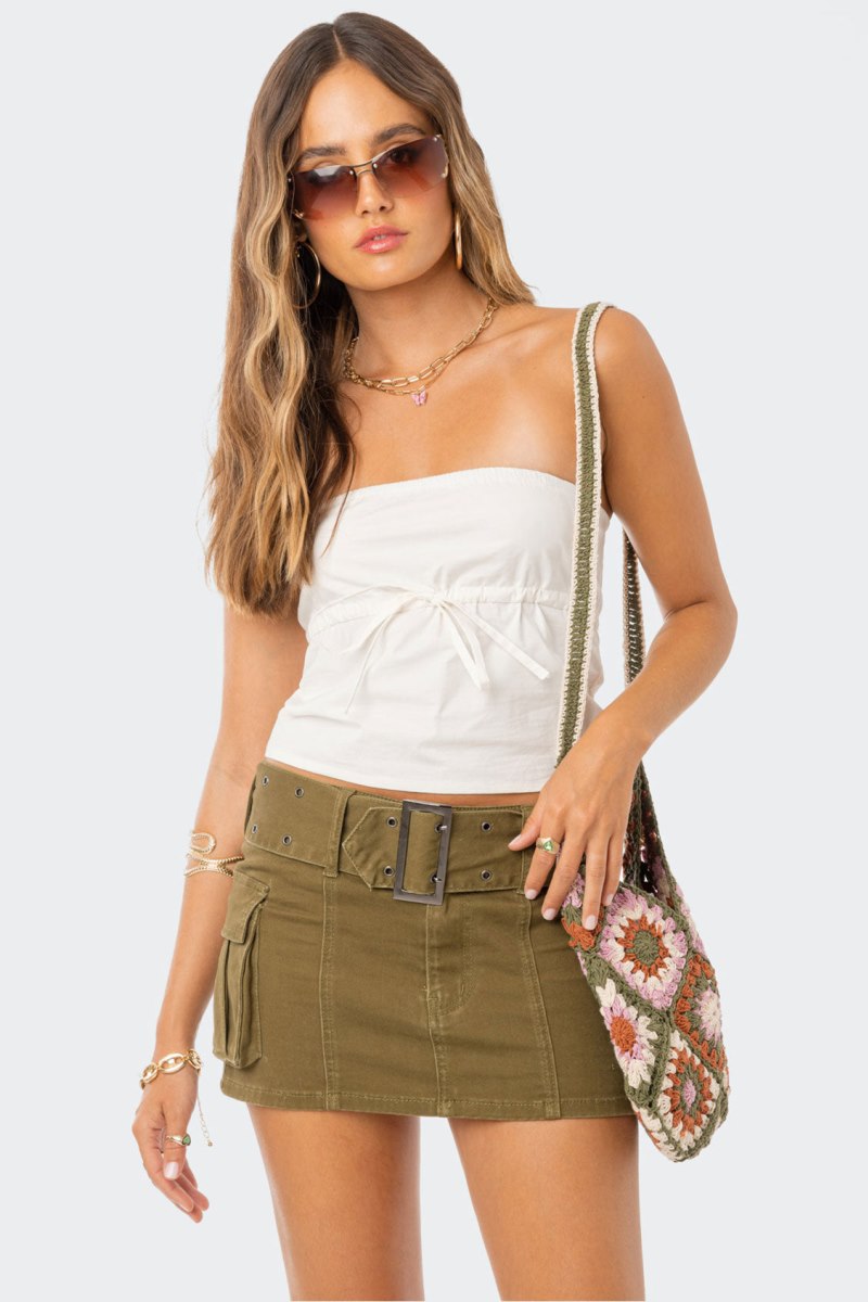 Edikted Reva Strapless Strapless Tops Brown | USA CZ623132Y1