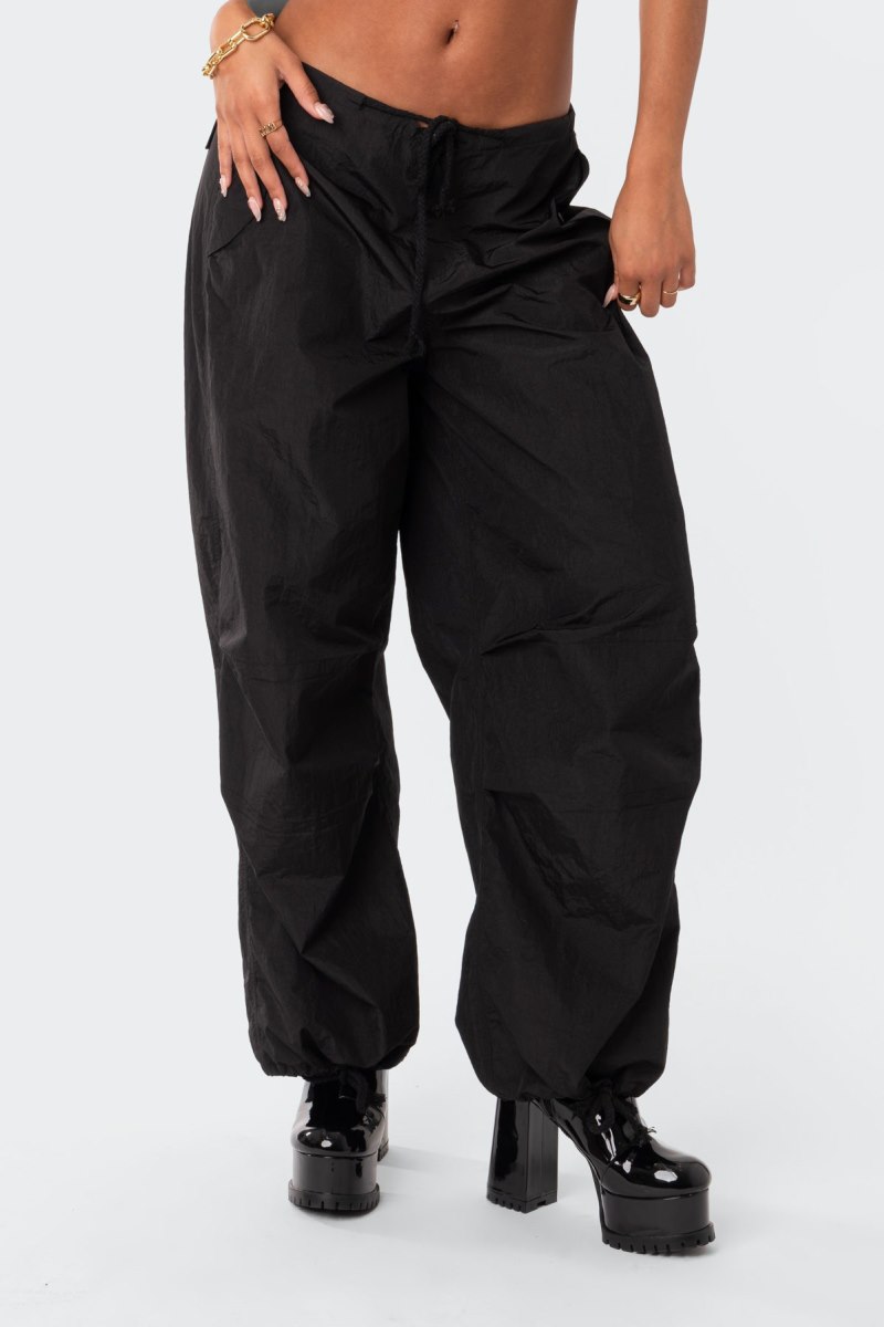 Edikted Rian Nylon Cargo Pants Black | USA CR447164P2