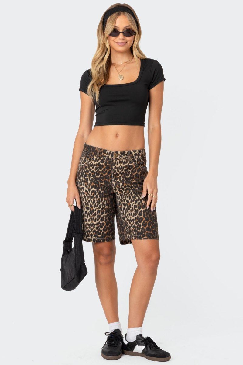 Edikted Ricki Cropped T Shirts Black | USA MD803920M8