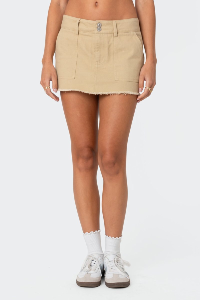 Edikted Ring Back Mini Skirts Beige | USA OD773897H8