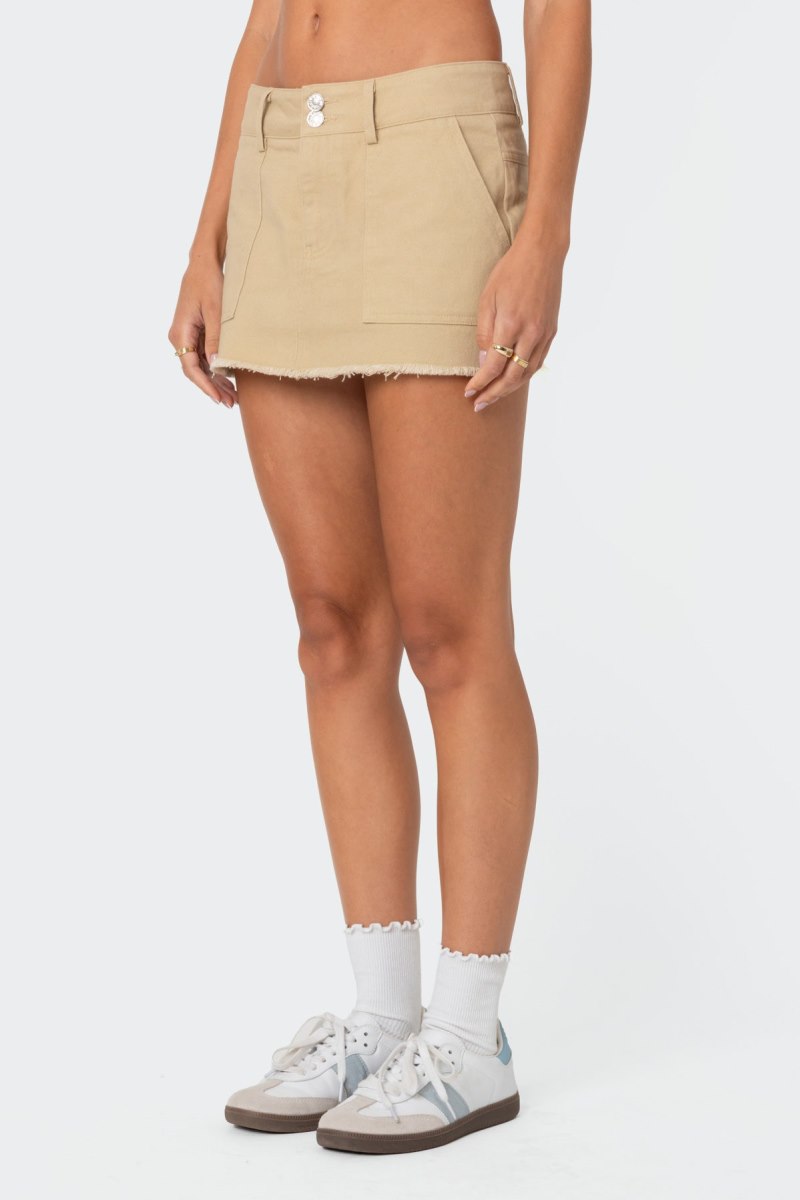 Edikted Ring Back Mini Skirts Beige | USA OD773897H8