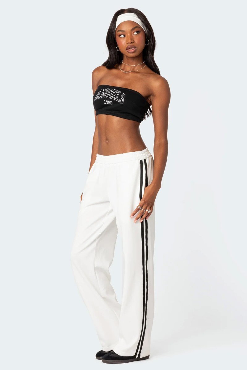 Edikted Robyn Track Sweatpants Dark Gray | USA KA089358Q7