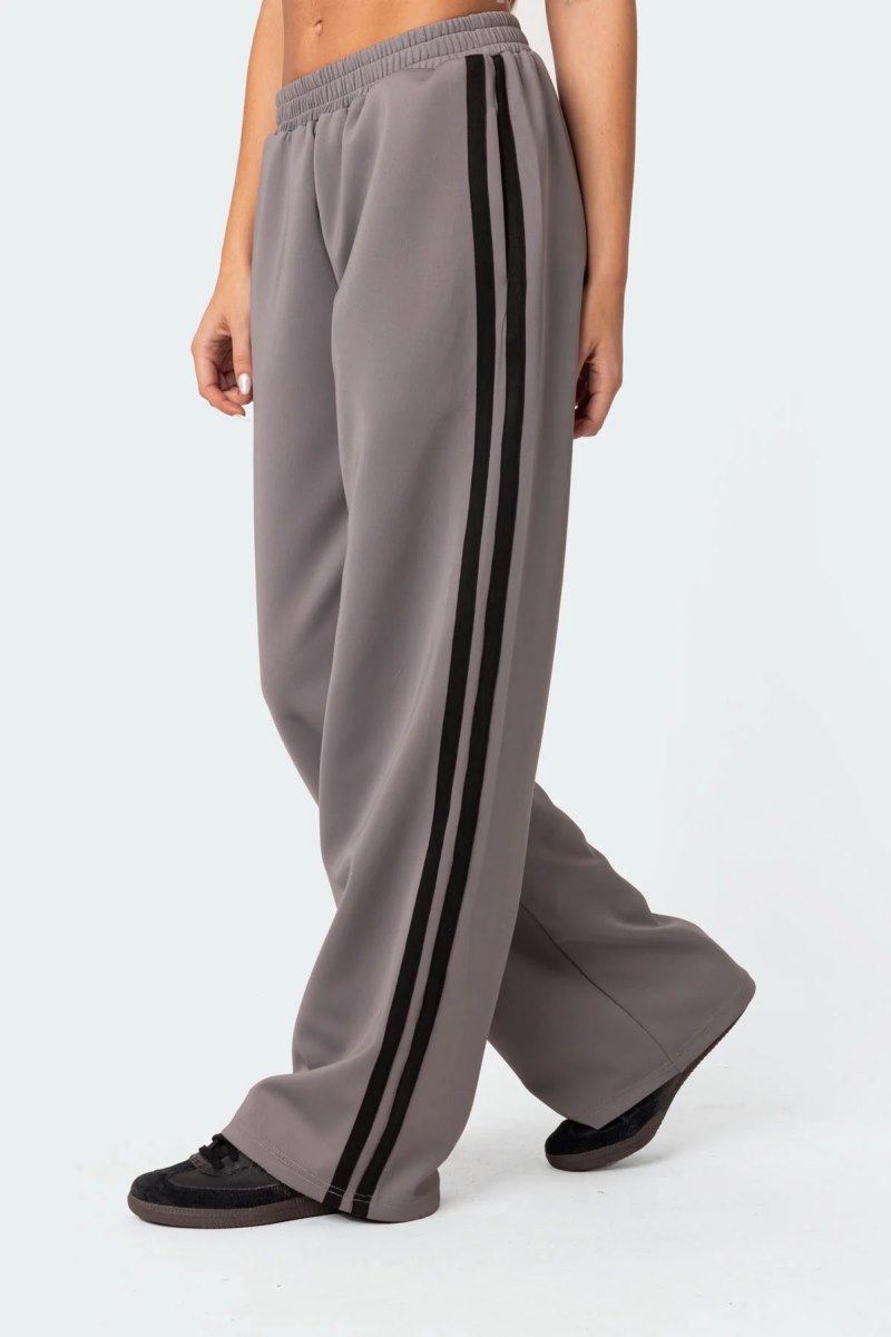 Edikted Robyn Track Sweatpants Dark Gray | USA EJ475437Y3
