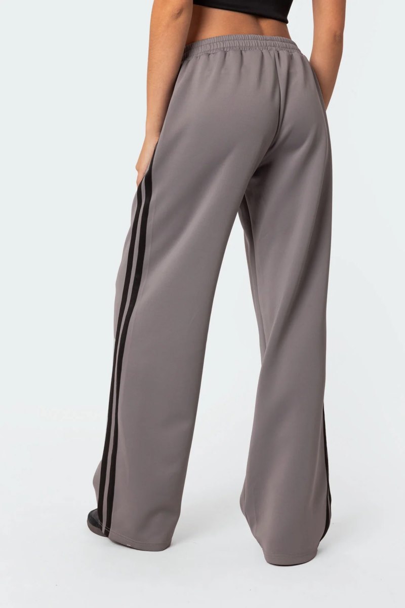 Edikted Robyn Track Sweatpants Dark Gray | USA EJ475437Y3