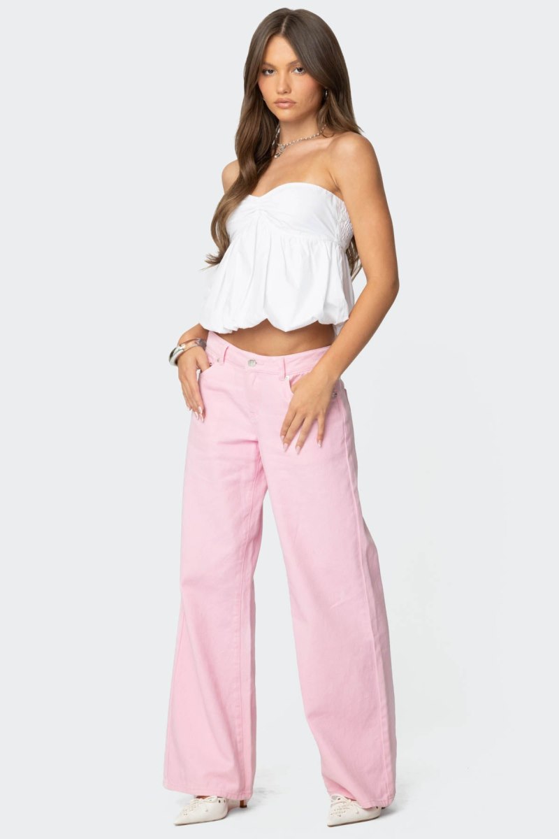 Edikted Roman Low Rise Slouchy Jeans Burgundy | USA JA651315A1