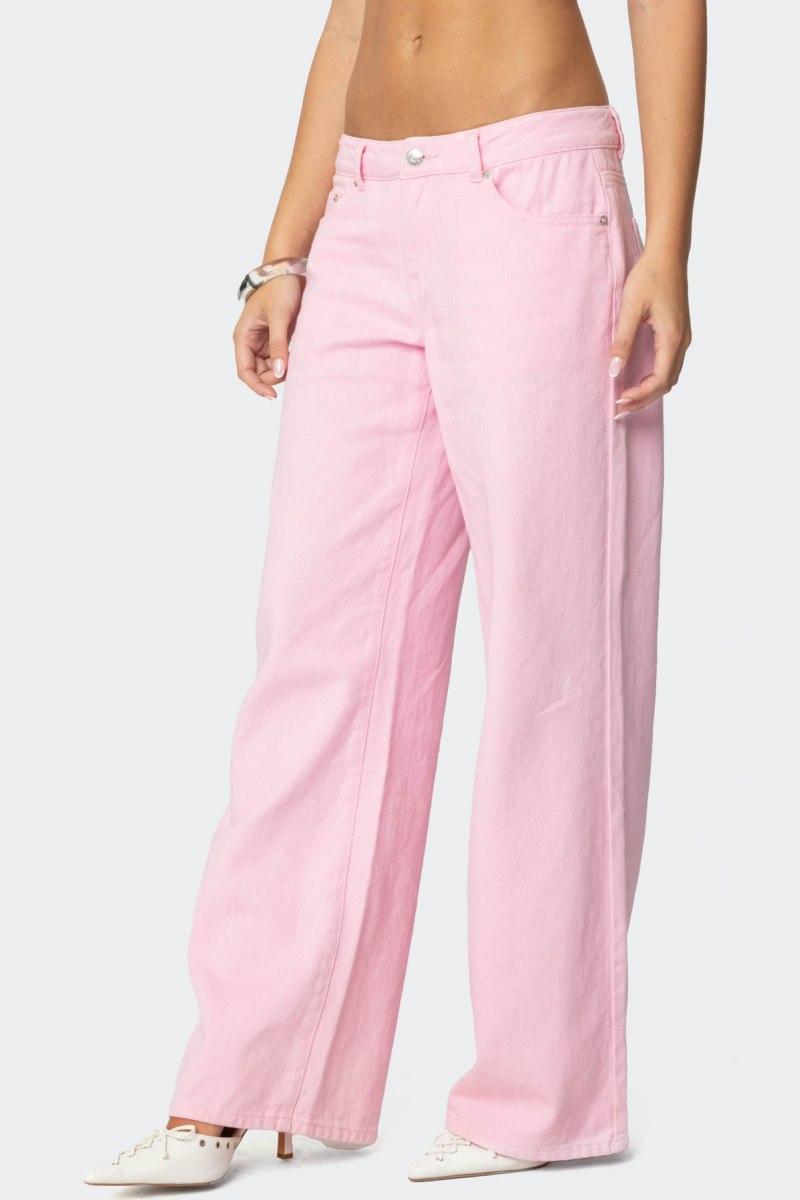 Edikted Roman Low Rise Slouchy Jeans Burgundy | USA JA651315A1