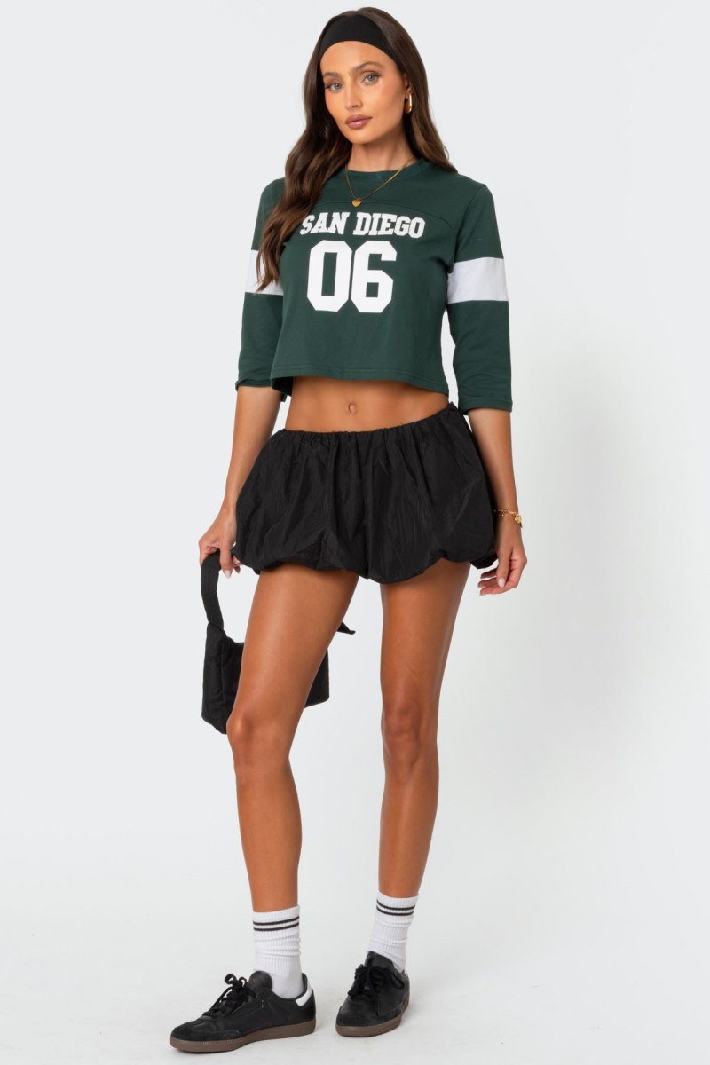 Edikted San Diego T Shirt Long Sleeve Tops Dark Green | USA BC377017Q4