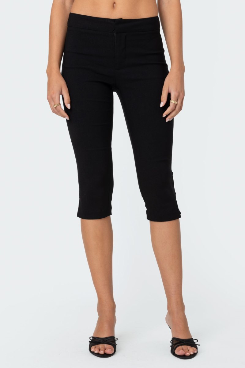 Edikted Sarafina Capri Pants Black | USA DW933153J3