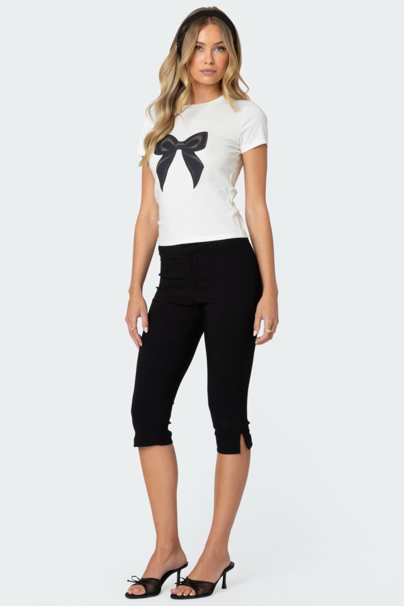 Edikted Sarafina Capri Pants Black | USA DW933153J3
