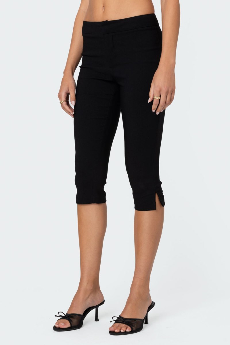 Edikted Sarafina Capri Pants Black | USA DW933153J3