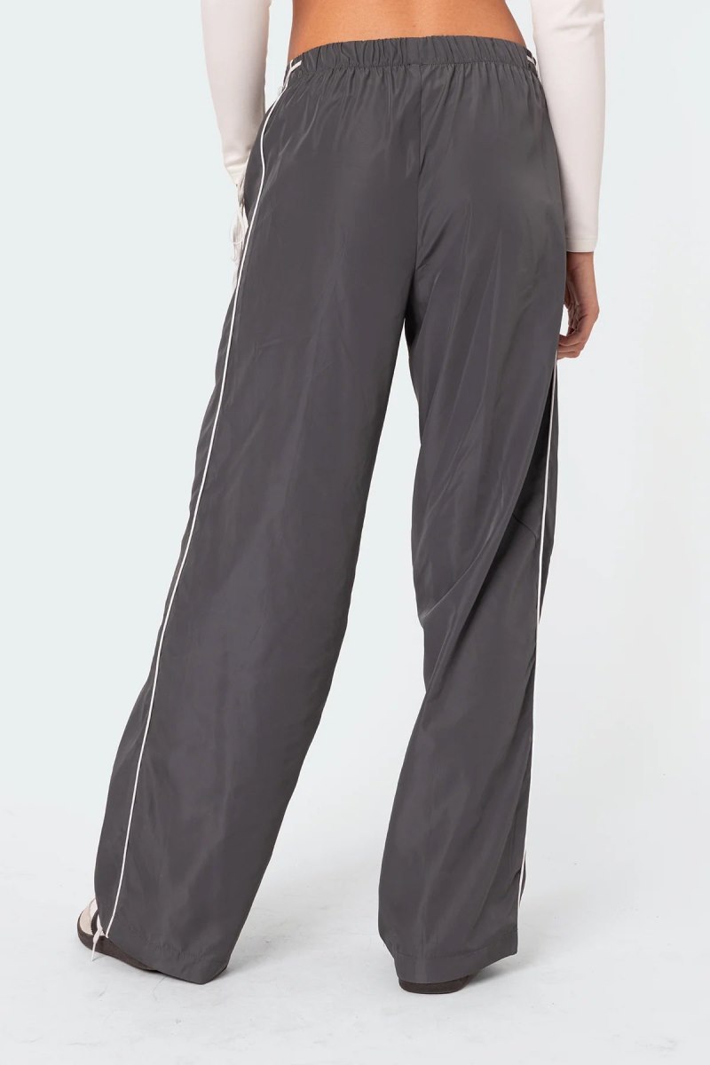 Edikted Scarlot Ribbon Track Pants Dark Gray | USA FE810331M3
