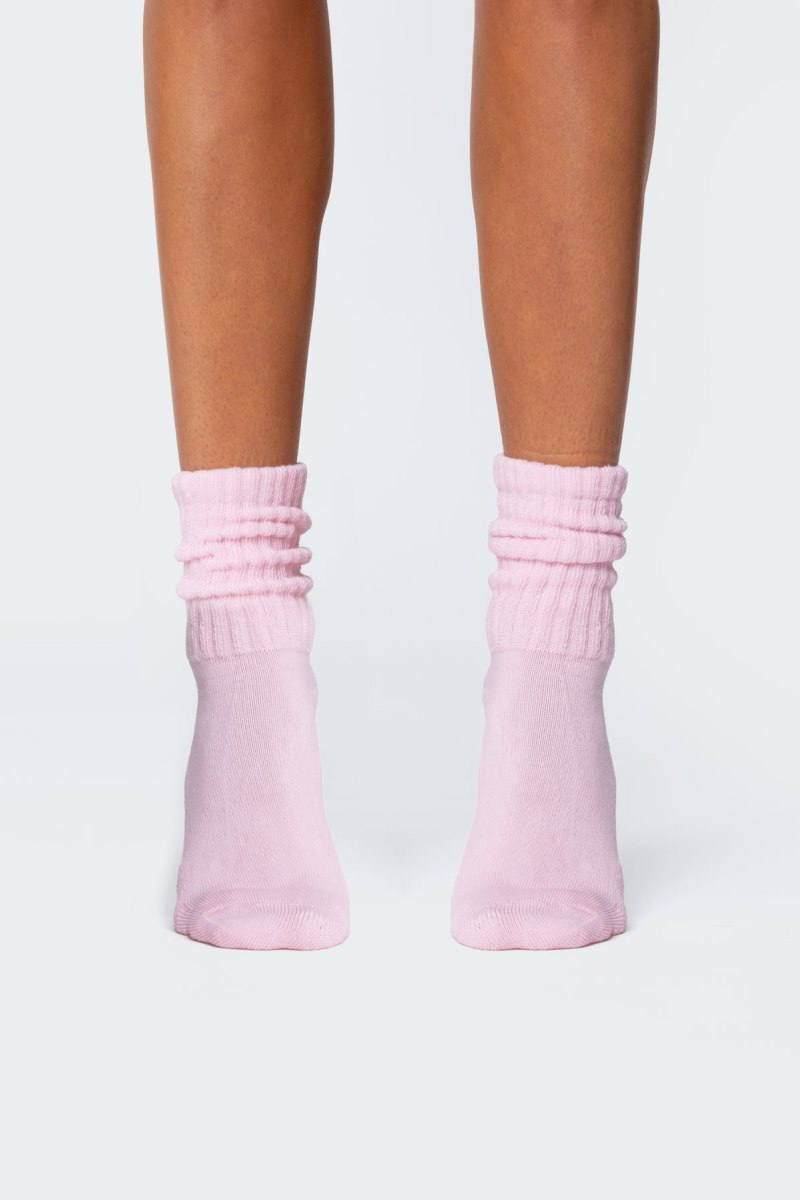 Edikted Scrunch Socks Pink | USA ZJ870587T0