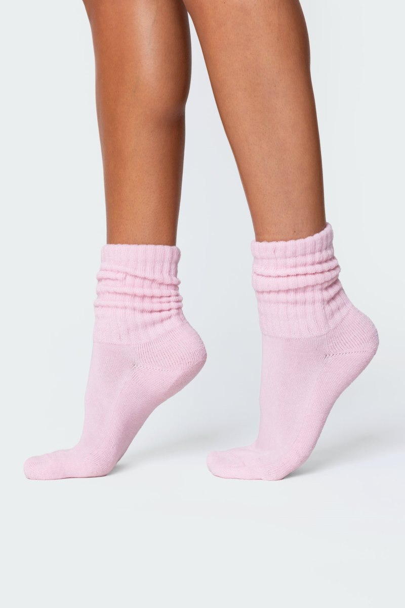 Edikted Scrunch Socks Pink | USA ZJ870587T0