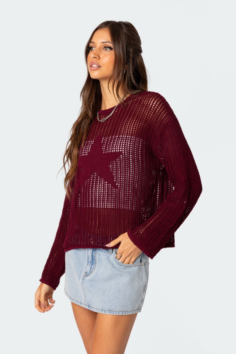 Edikted Seeing Stars Oversized Sweater Long Sleeve Tops Black | USA BM247074L0