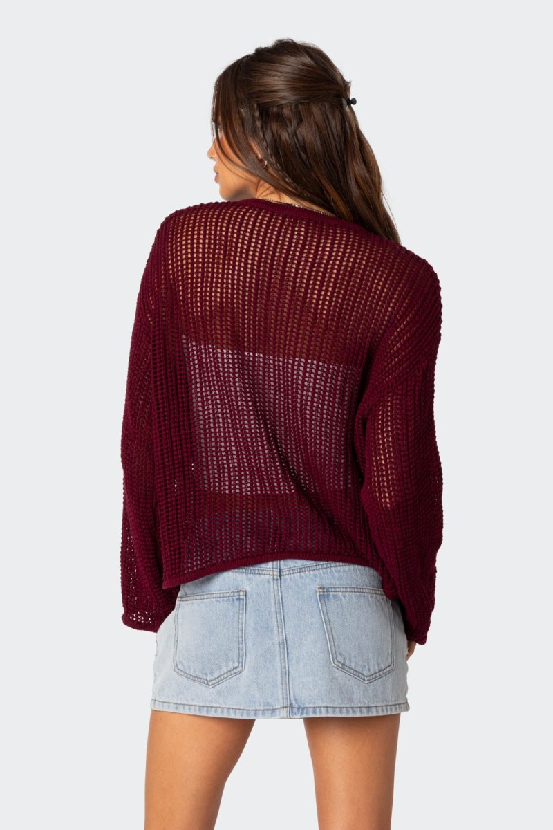 Edikted Seeing Stars Oversized Sweater Long Sleeve Tops Black | USA BM247074L0