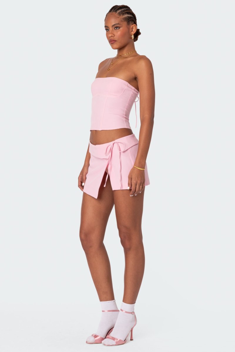 Edikted Selena Asymmetric Wrap Mini Skirts Black | USA BO649174Z2