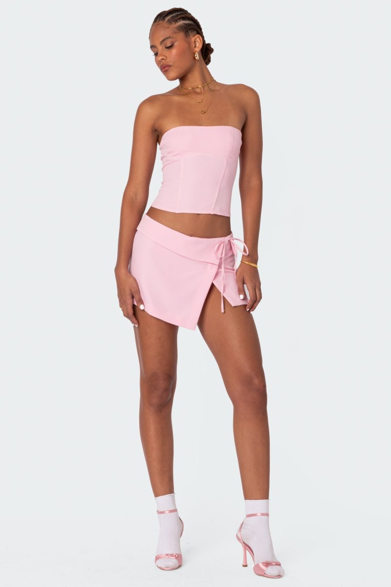 Edikted Selena Asymmetric Wrap Mini Skirts Black | USA BO649174Z2