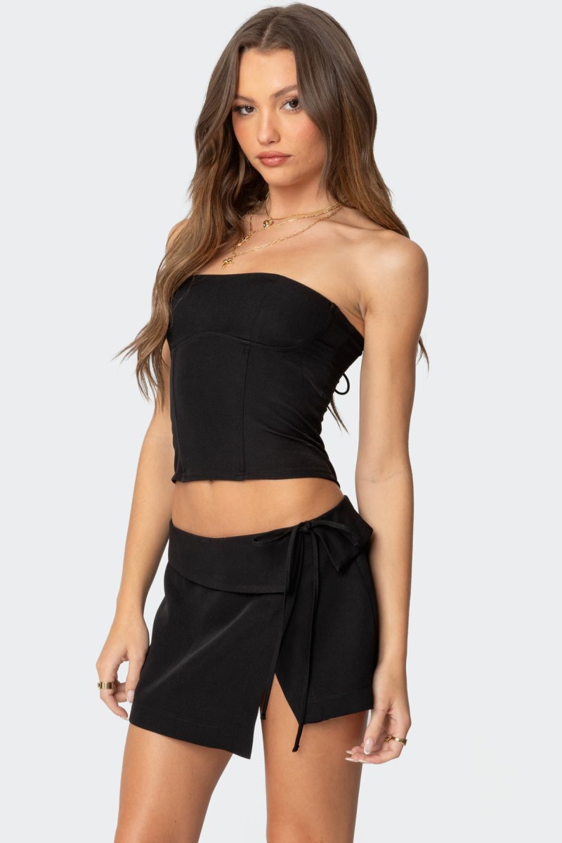 Edikted Selena Lace Up Corset Black | USA US395519K4