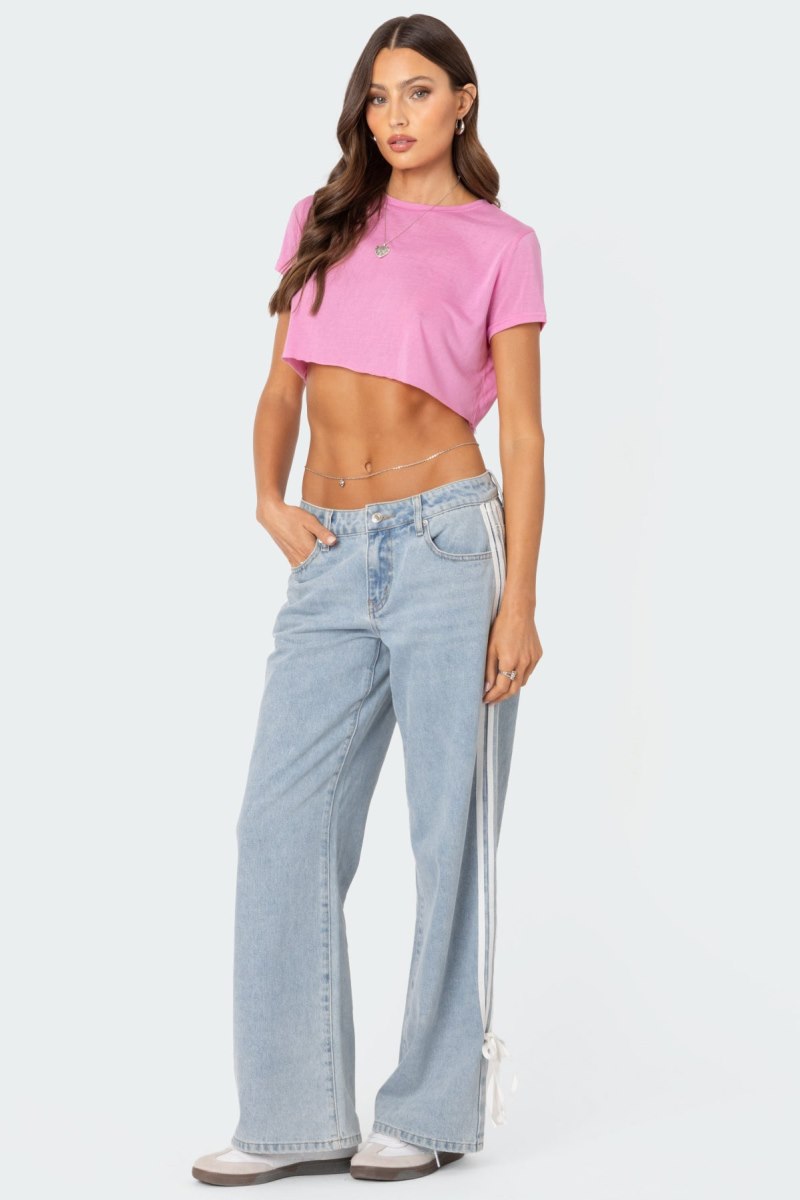 Edikted Seville Cropped T Shirts Black | USA UH019531H7