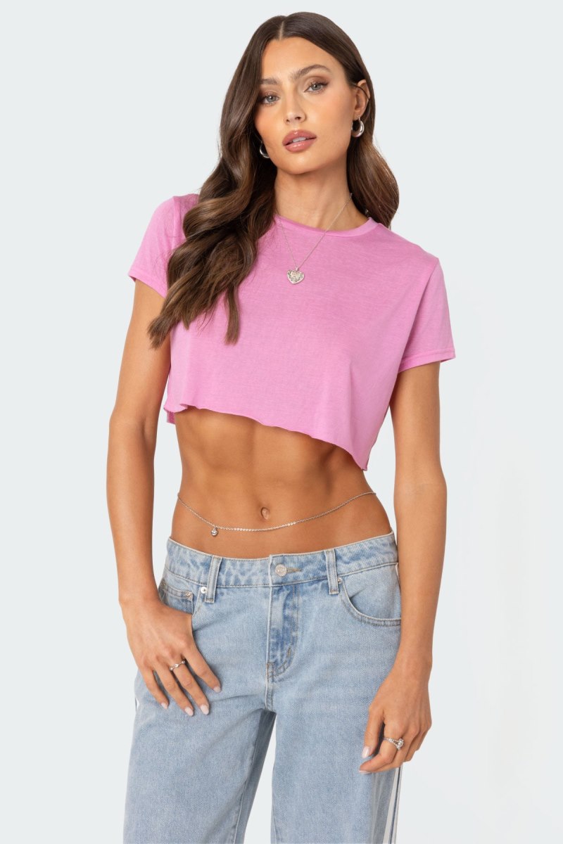 Edikted Seville Cropped T Shirts Black | USA UH019531H7