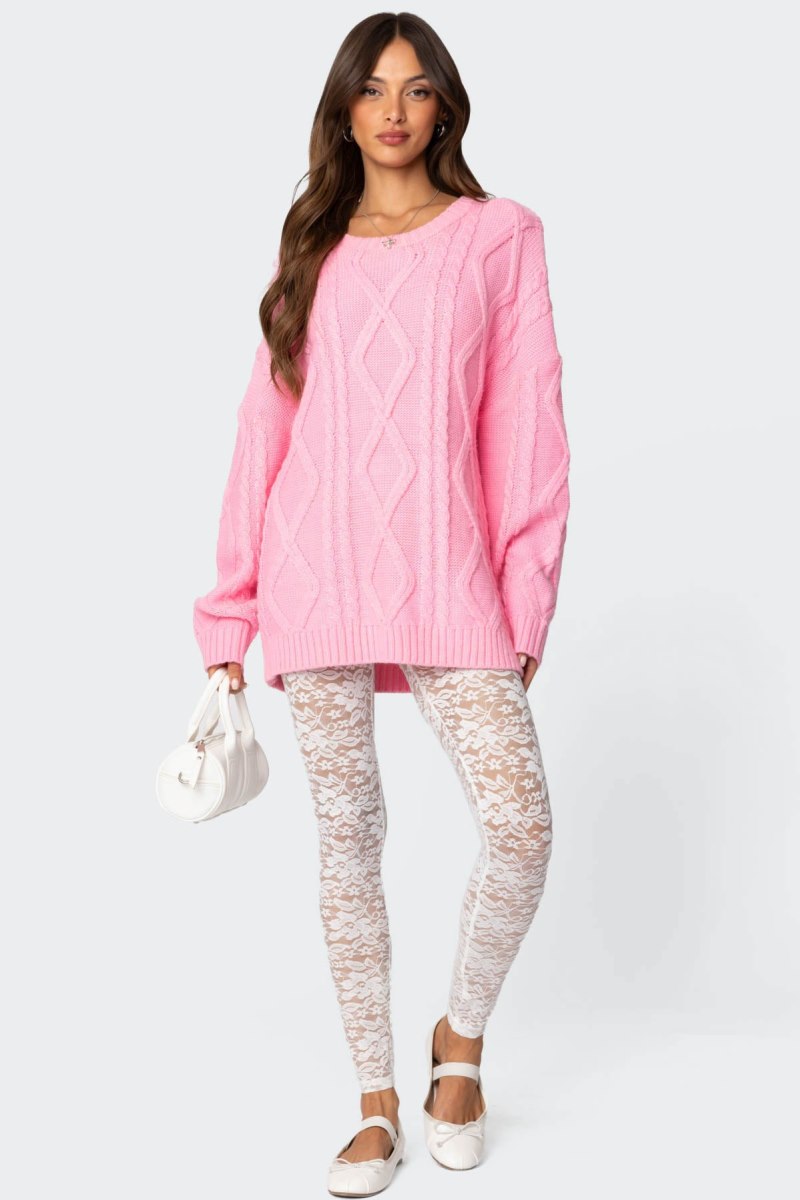 Edikted Sheer Lace Leggings Pants White | USA LK162026M7