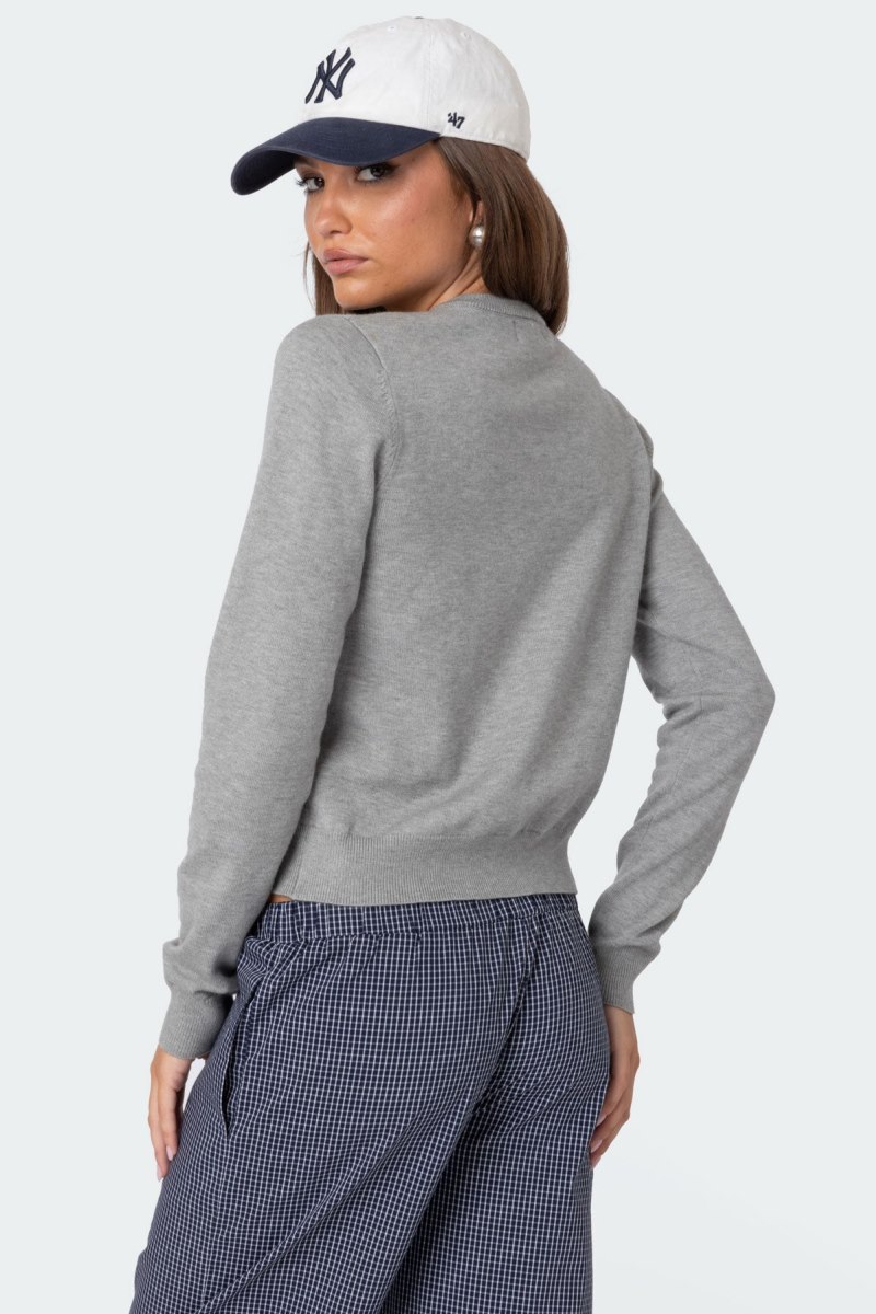Edikted Shlo Knitted Cardigan Gray Melange | USA VB354195T0