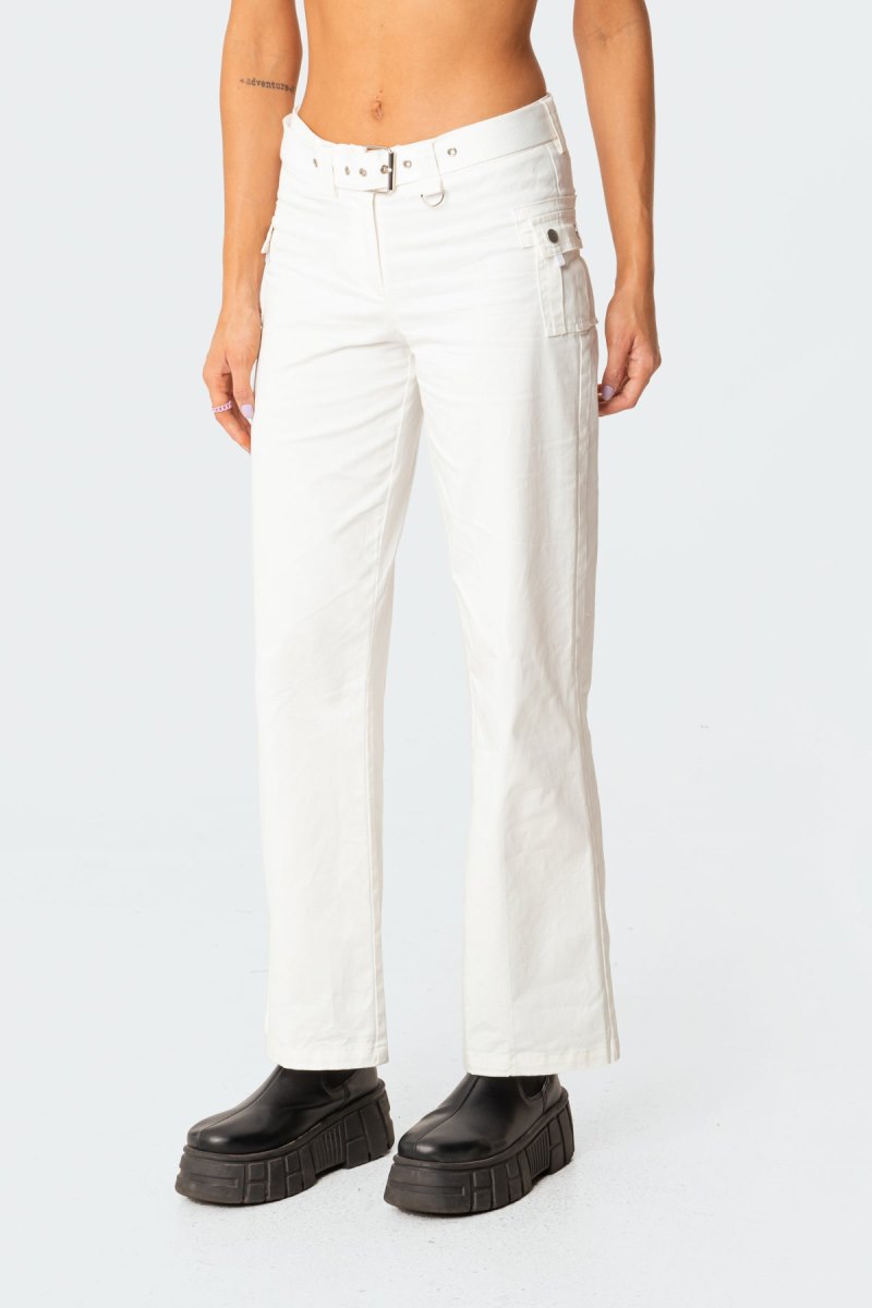 Edikted Sia Low-Rise Cargo Pants Black | USA BG198009B3