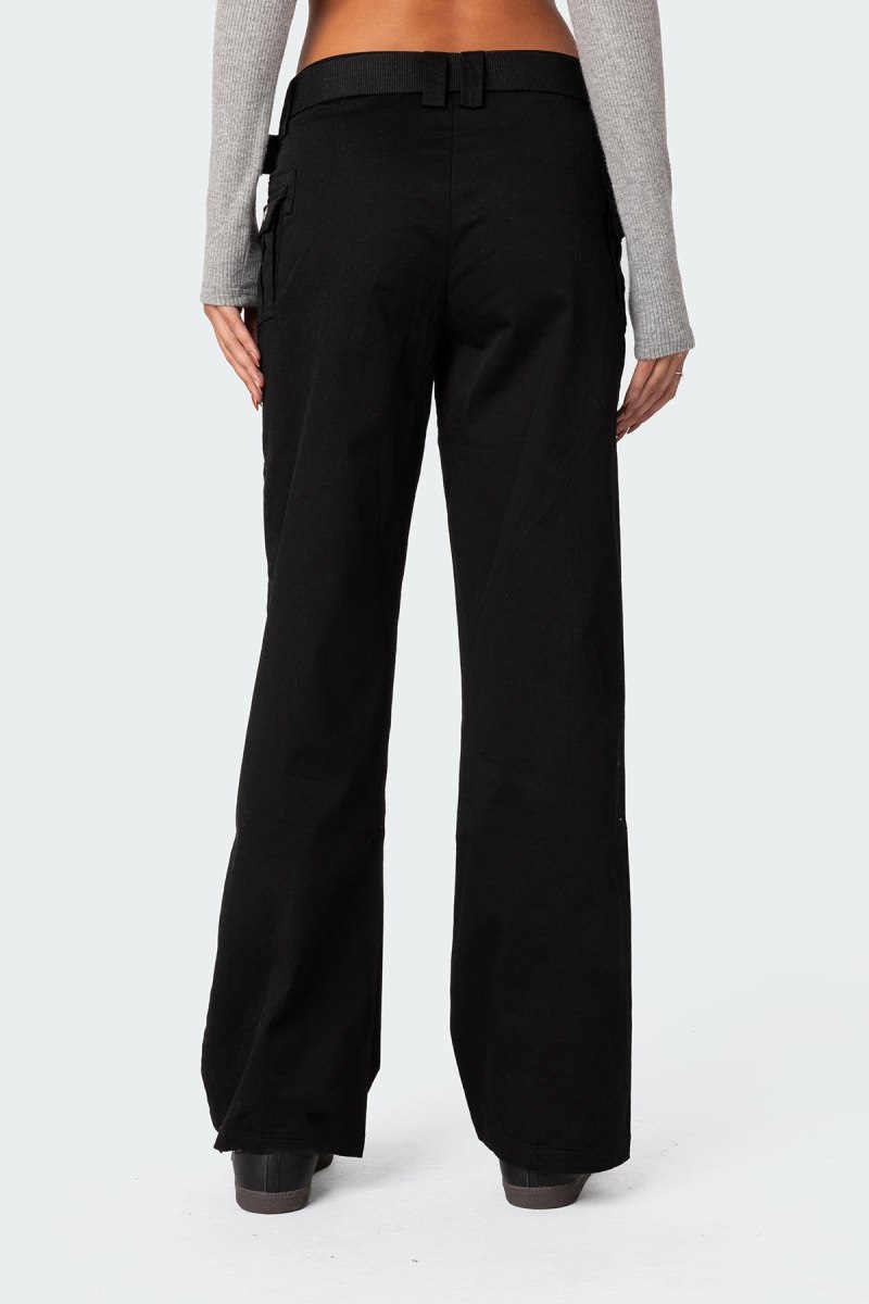 Edikted Sia Low-Rise Cargo Pants Black | USA EK337273H0