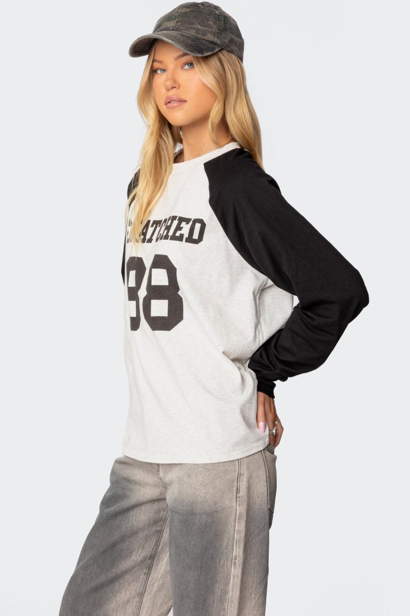 Edikted Snatched Oversized Long Sleeve T Shirts Gray Melange | USA ZP453725G9