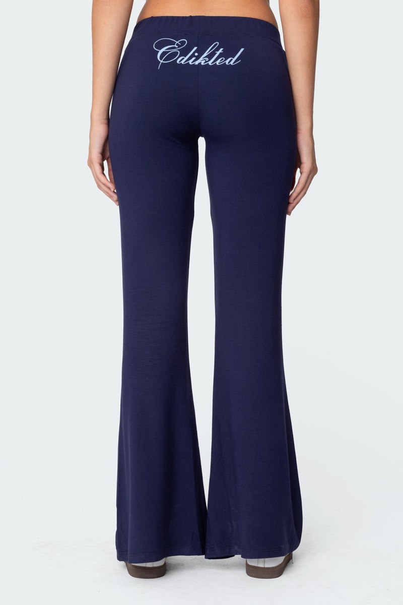 Edikted So Edikted Flared Pants Navy | USA GV778757G3