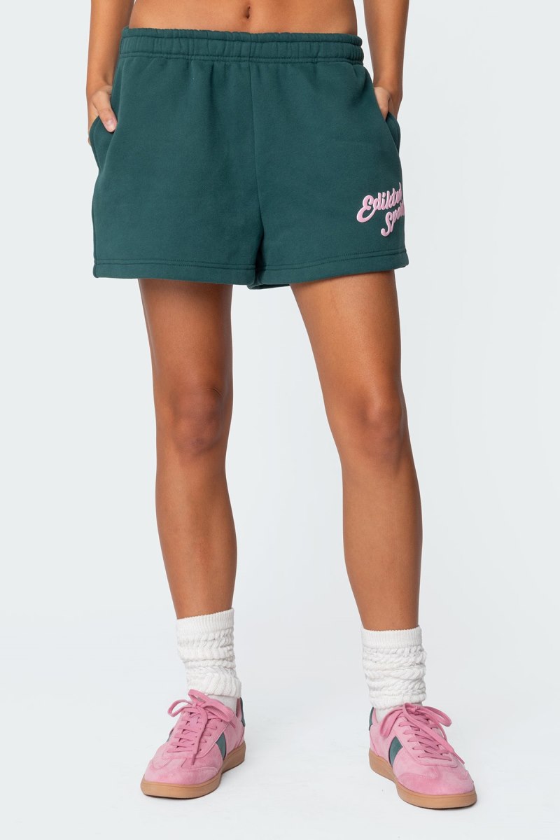 Edikted So Sporty Sweat Shorts Green | USA LV801240V1