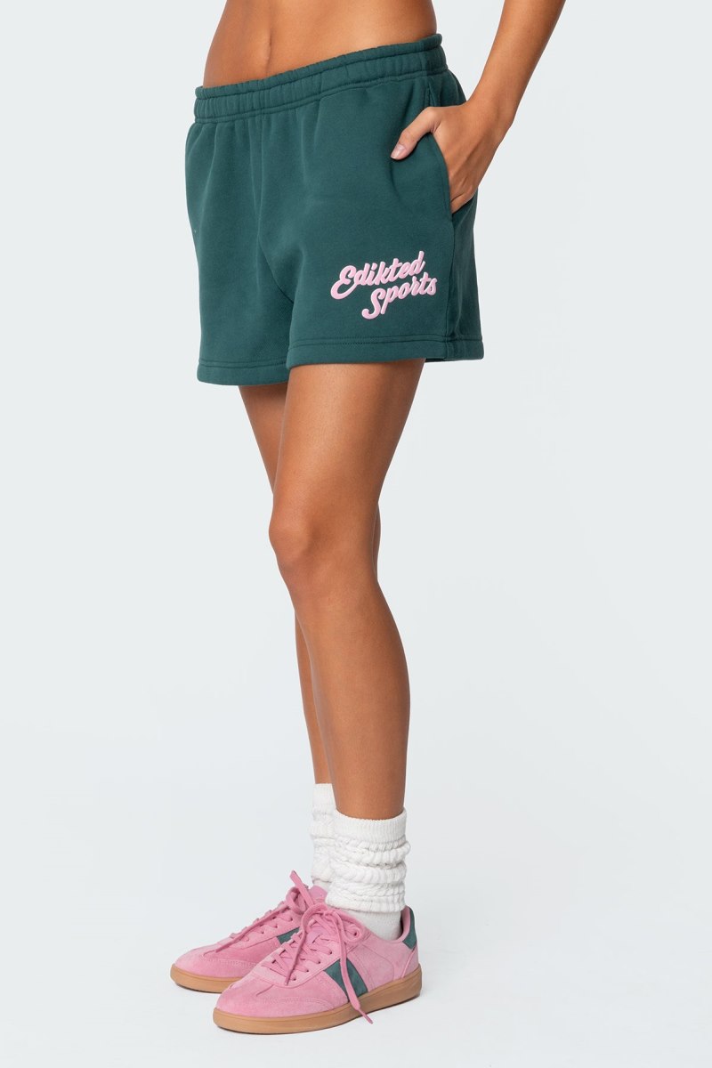 Edikted So Sporty Sweat Shorts Green | USA LV801240V1