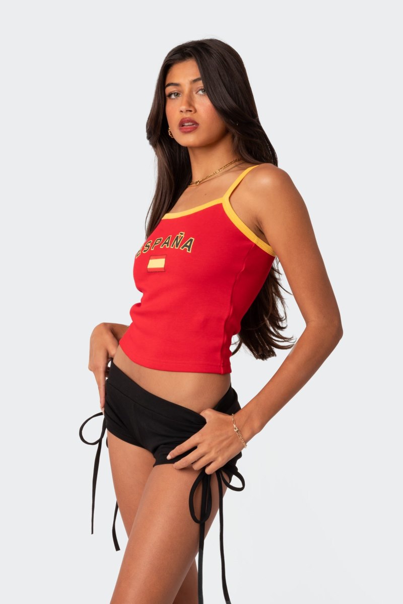 Edikted Spain Tank Graphic Tops Red | USA KR132383I0