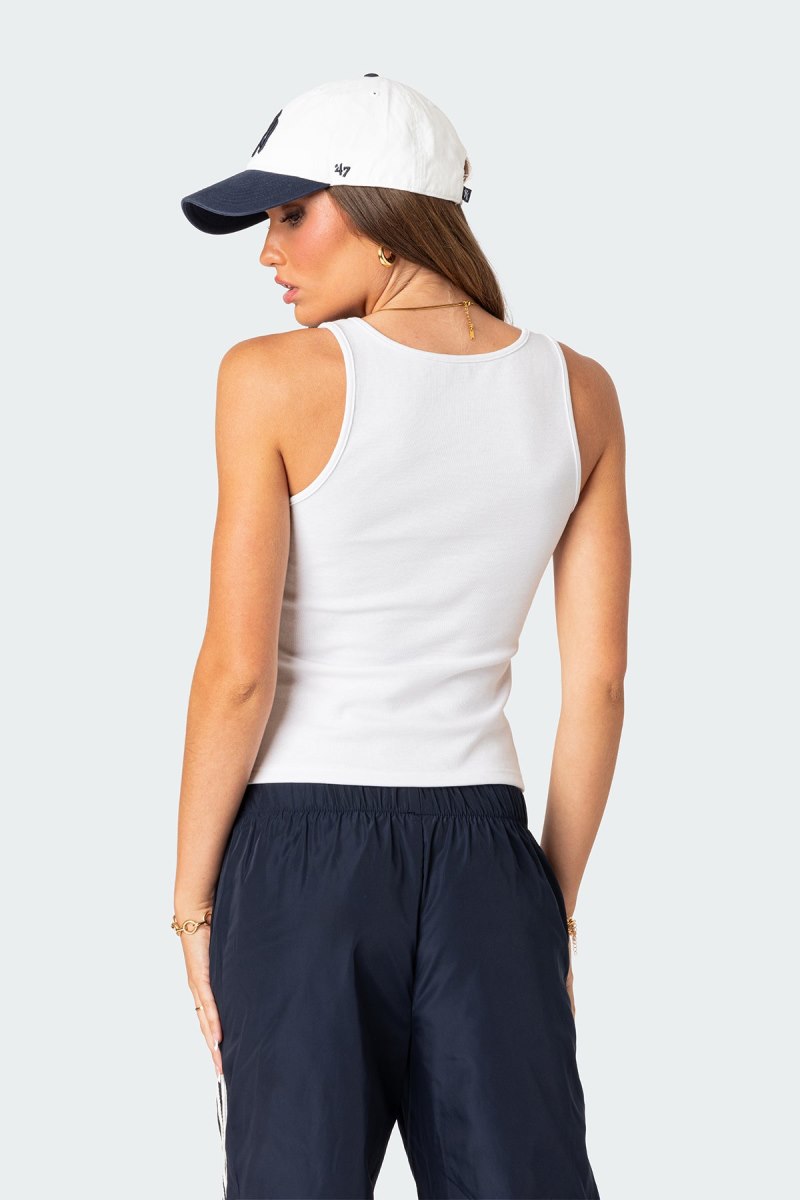 Edikted Square Neck Tank Top Black | USA CU442094L9