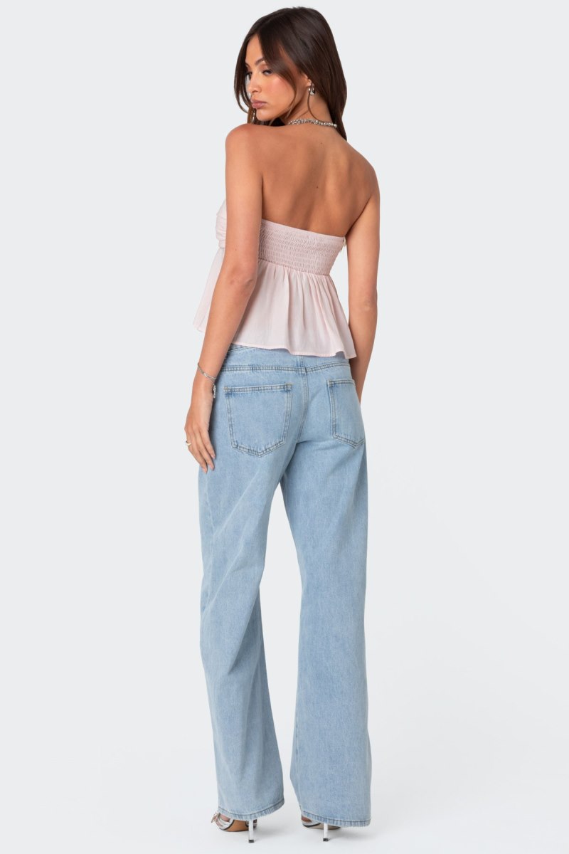 Edikted Starfish Strapless Strapless Tops Green | USA IU448654B2