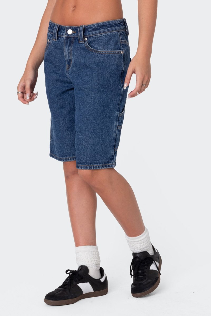 Edikted Stargirl Denim Bermuda Shorts Blue | USA DG133903F0