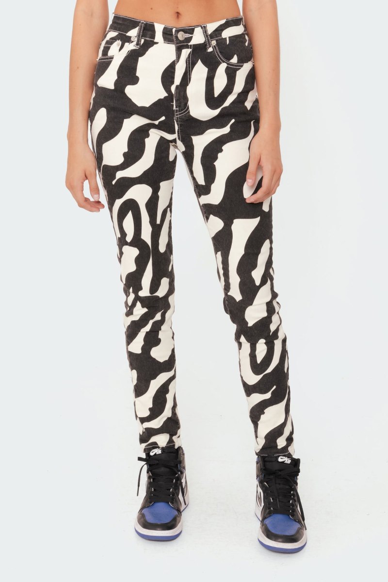 Edikted Static Skinny Jeans Black And White | USA VI877547O4