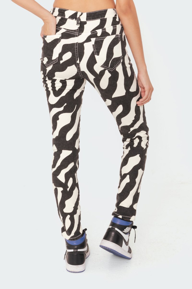 Edikted Static Skinny Jeans Black And White | USA VI877547O4