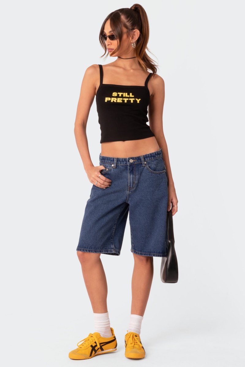 Edikted Still Pretty Tank Graphic Tops Black | USA DL512701S5