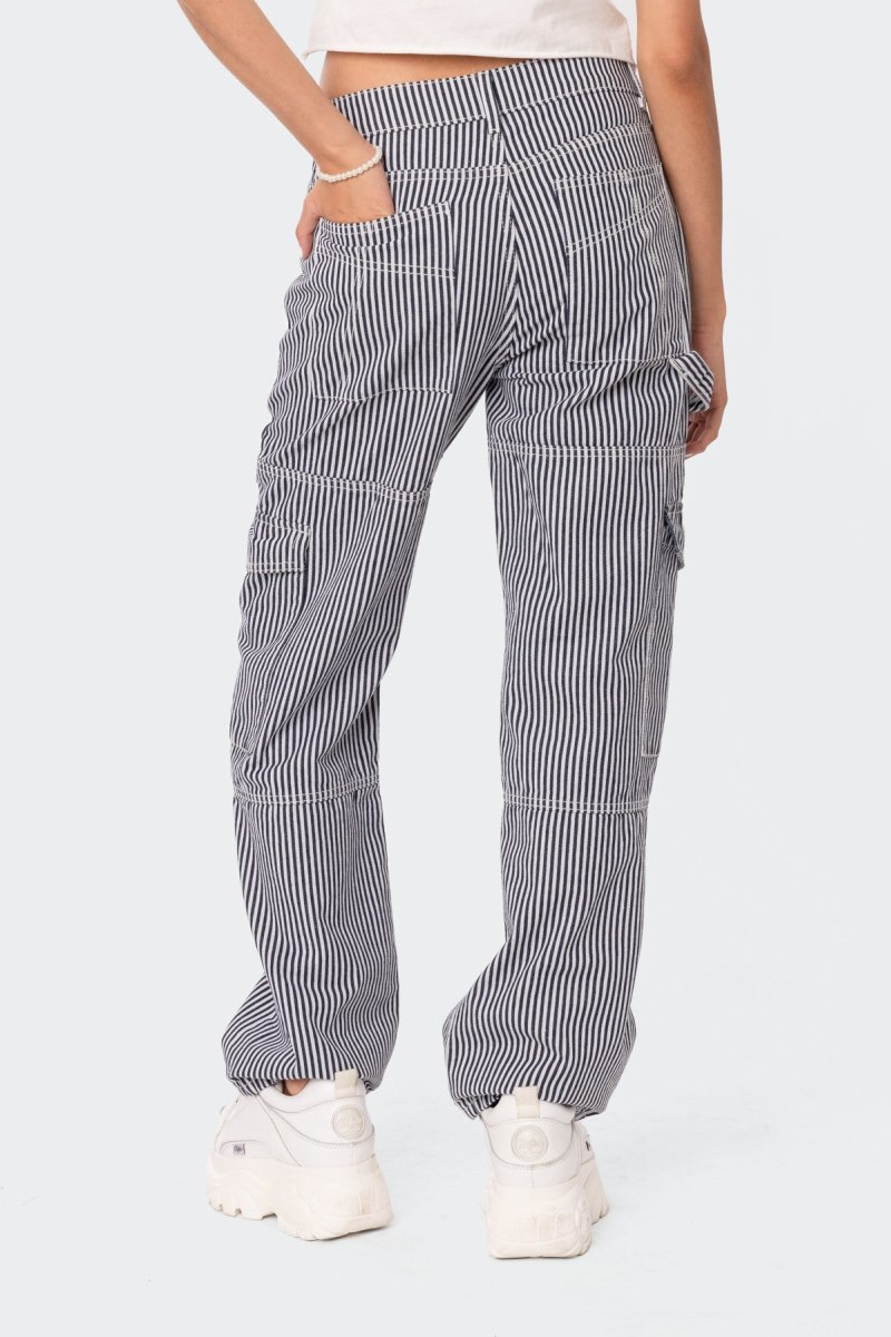 Edikted Stripe Out Cargo Pants Mix | USA DX806500J3