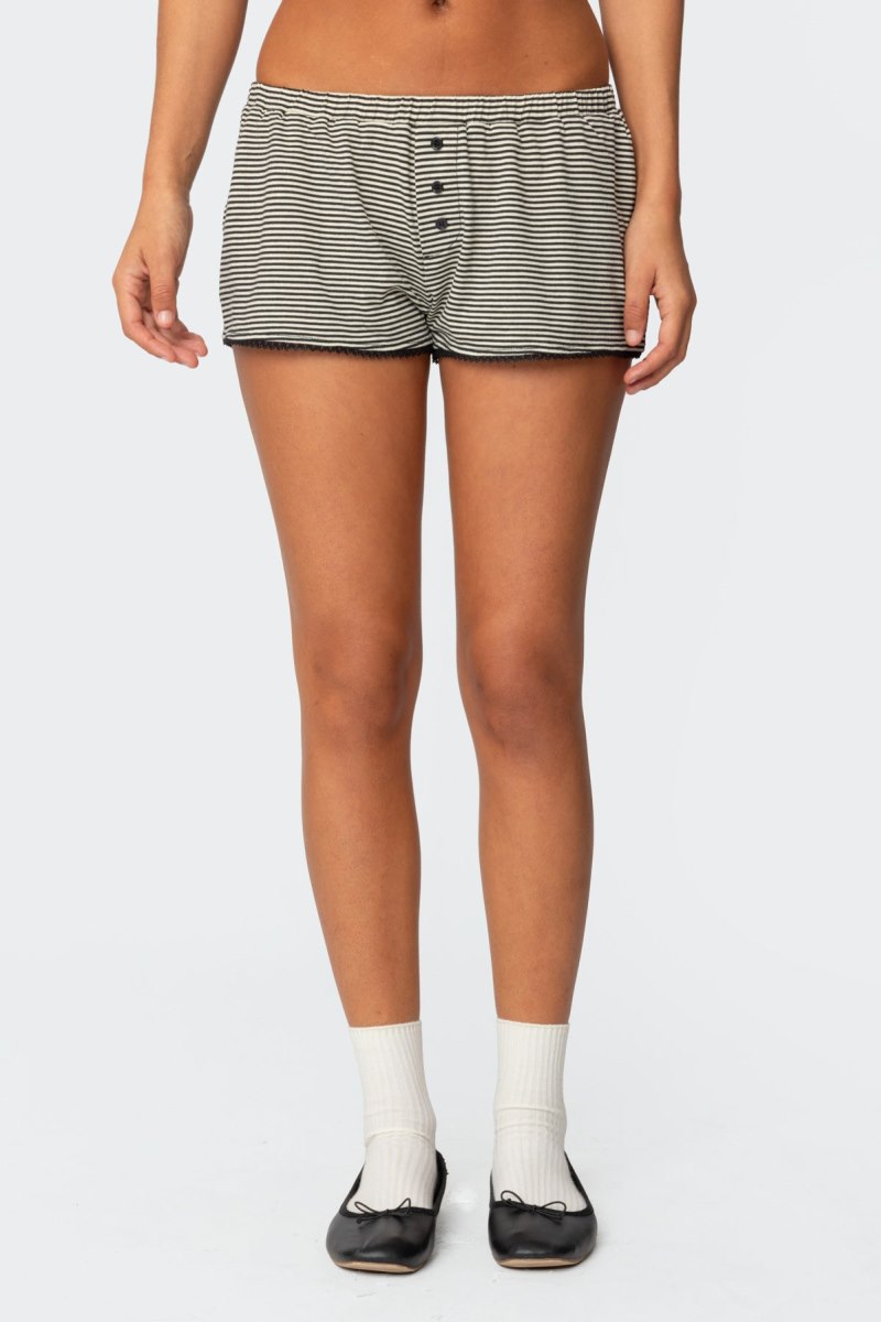 Edikted Suzy Striped Shorts Black And White | USA SZ800480C1