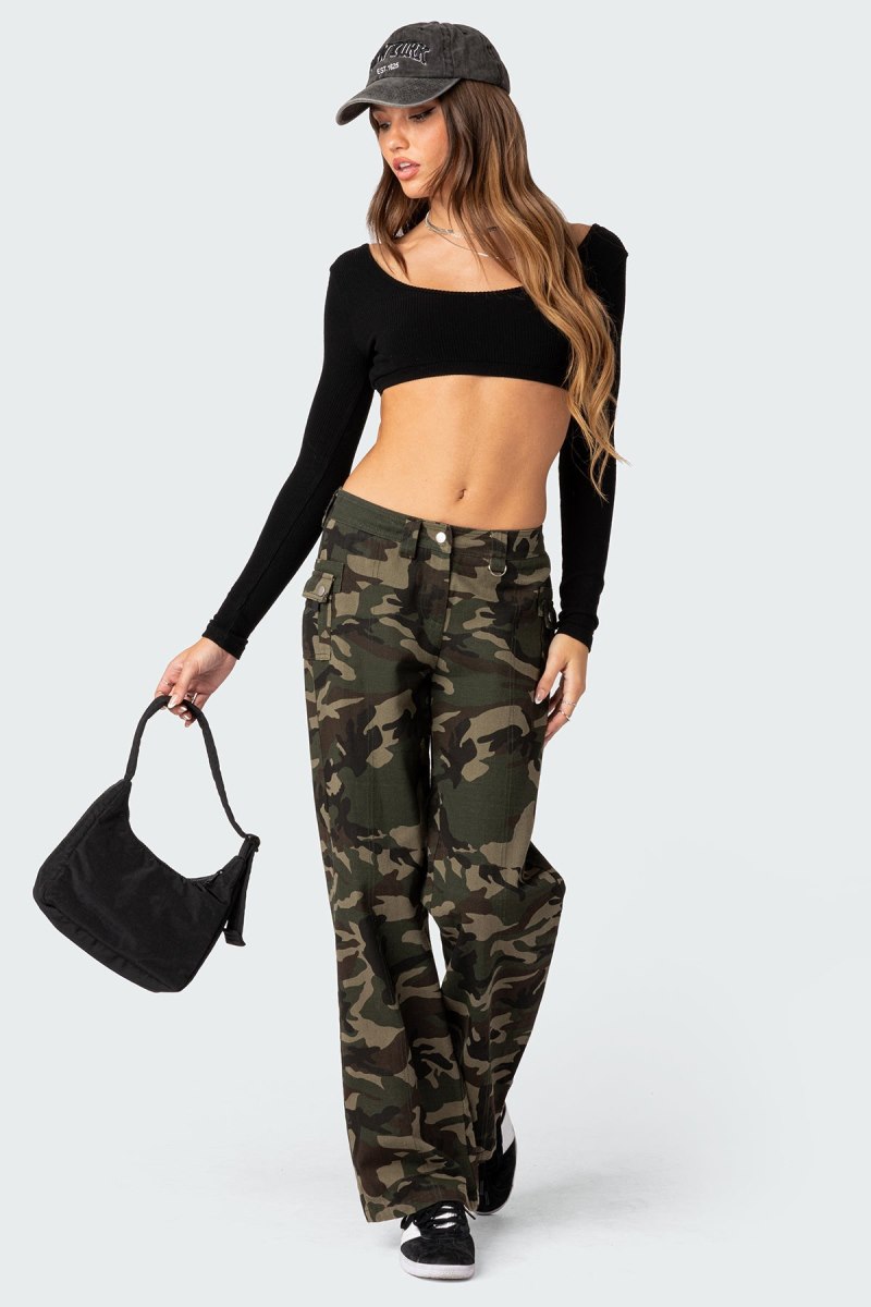 Edikted Sydney Ribbed Open Back Crop Tops Black | USA RJ173277N0