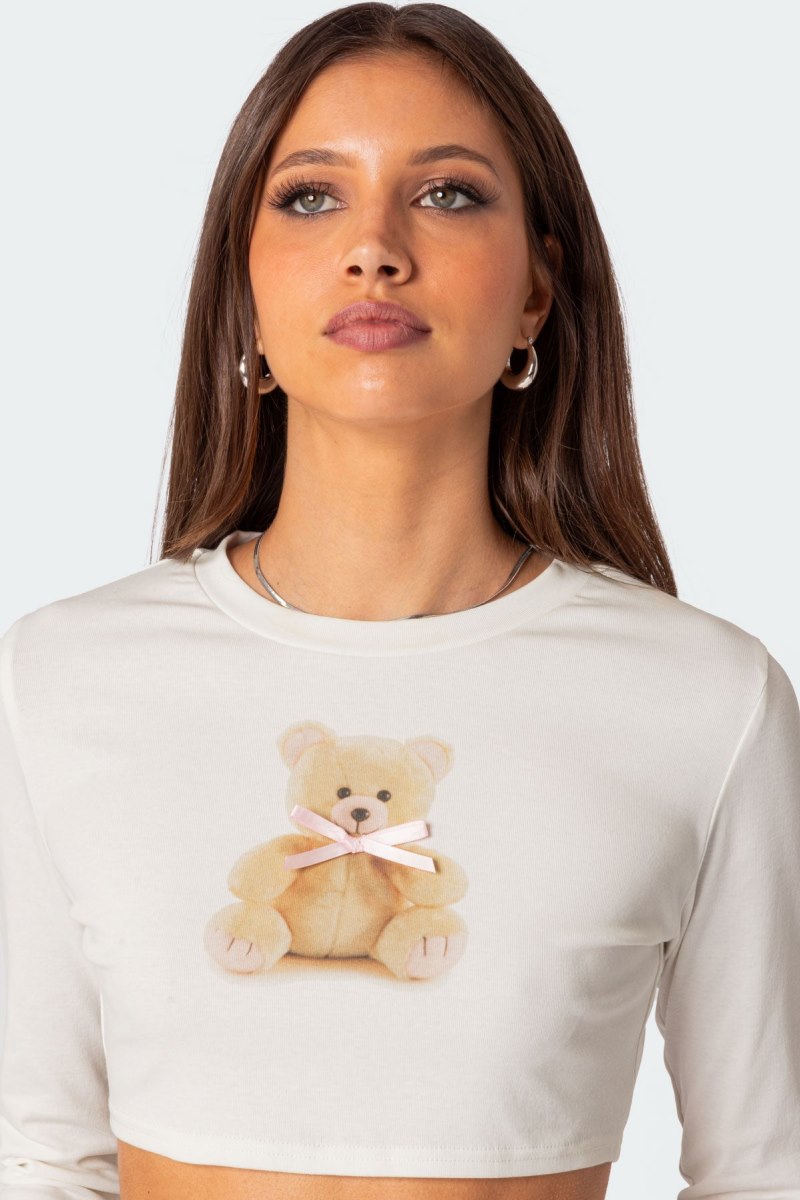 Edikted Ted Cropped Long Sleeve T Shirts Black | USA YR887218X5