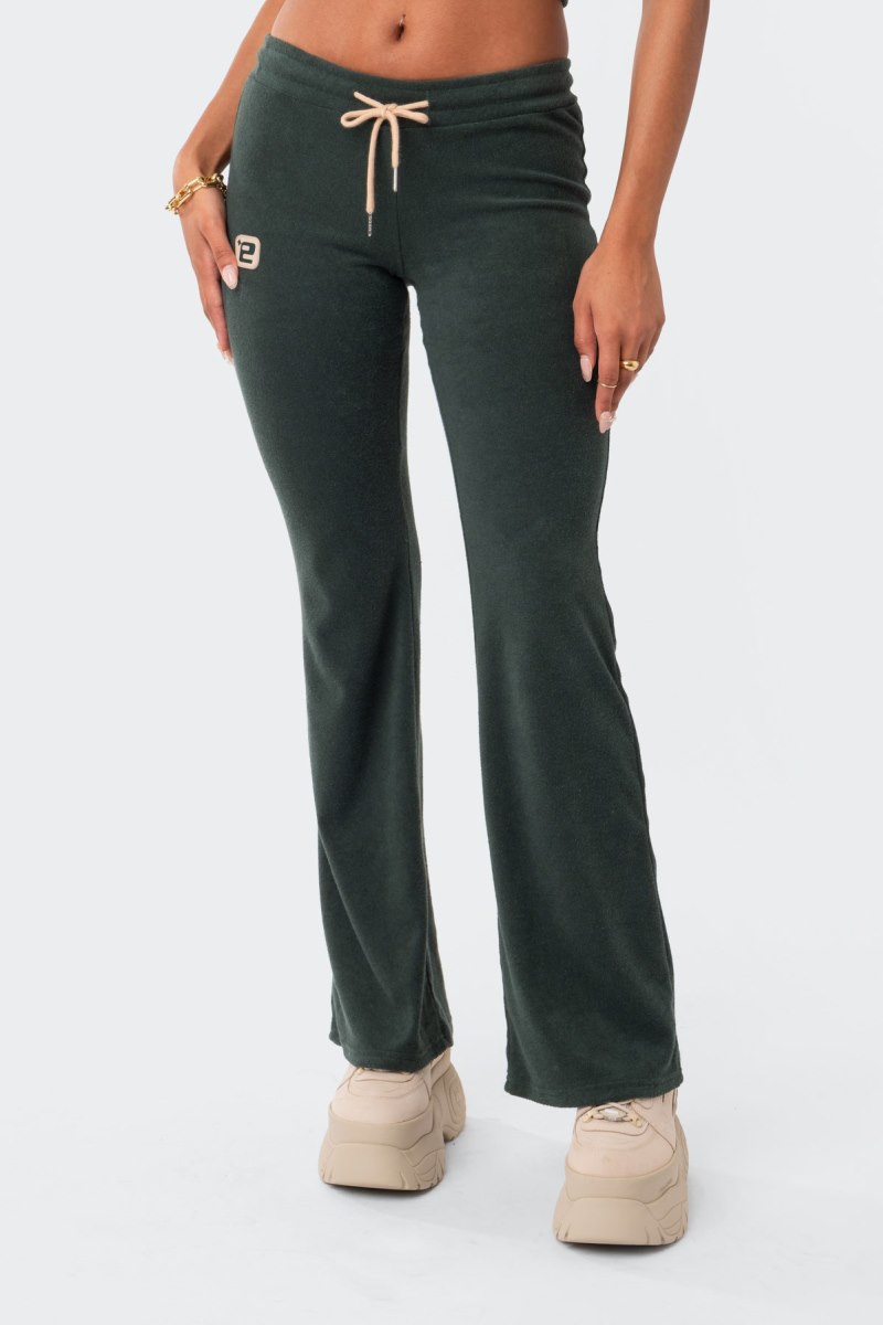 Edikted Terry Low-Rise Pants Green | USA DI382558B0