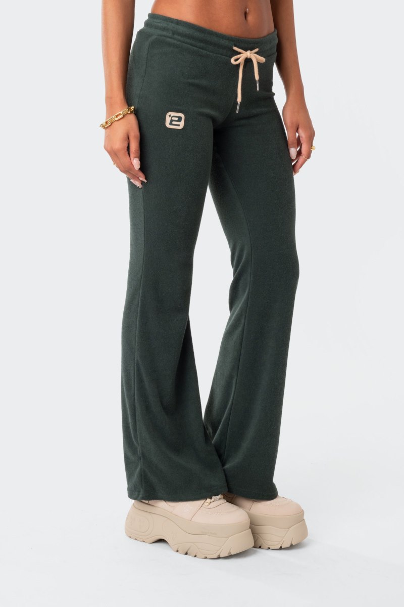 Edikted Terry Low-Rise Pants Green | USA DI382558B0