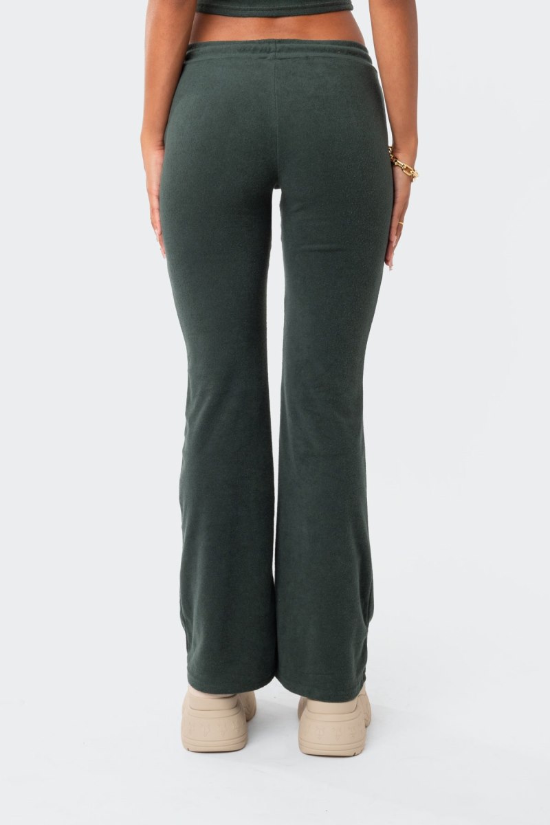 Edikted Terry Low-Rise Pants Green | USA DI382558B0