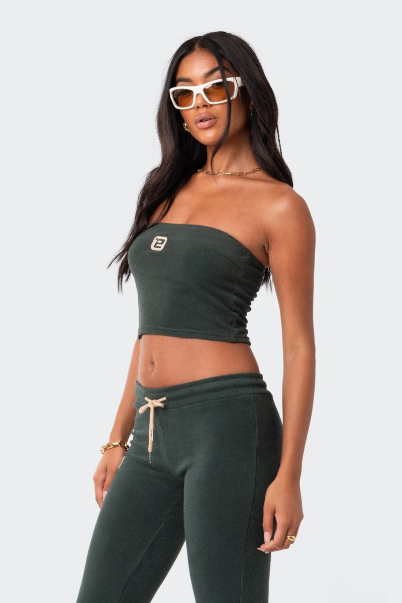 Edikted Terry Strapless Strapless Tops Gray | USA RW578967W4